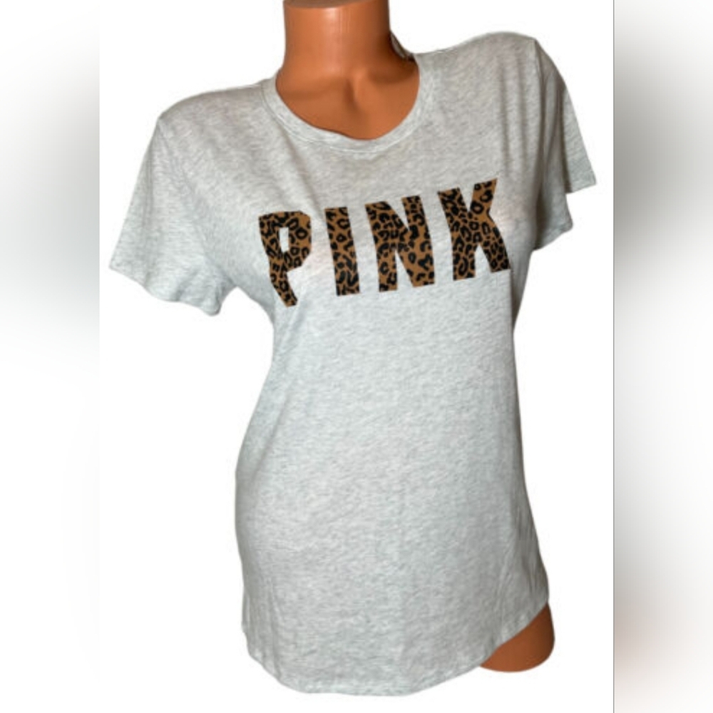 PINK Victoria's Secret Gray Leopard Print Women's Top Matching Leggings